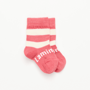 pink white stripe merino baby sock nz aus