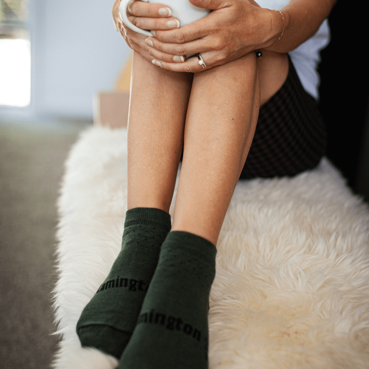 merino wool ankle socks man woman green nz aus