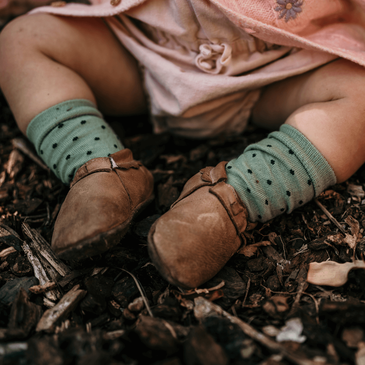 Merino Wool Crew Socks BABY Apple - Main Image