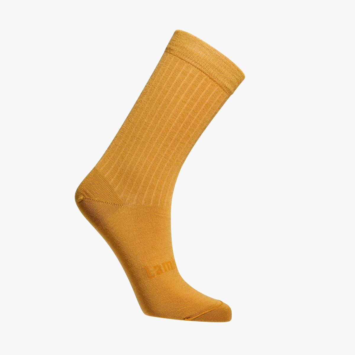Womens merino wool crew socks Mustard Rib by Lamington NZ