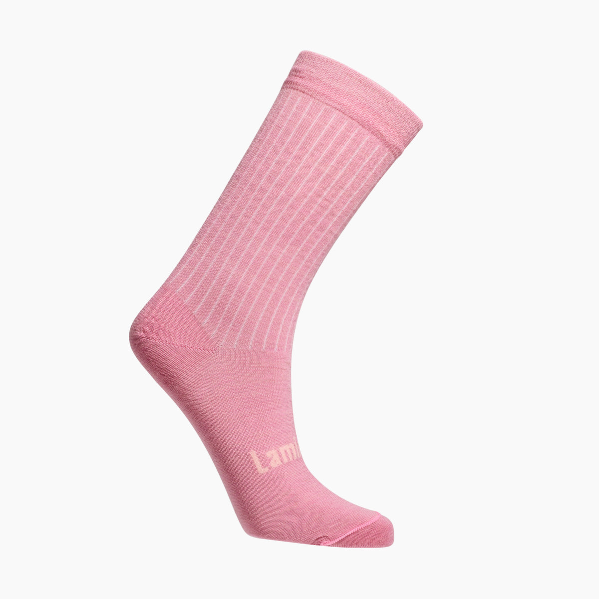 Womens merino wool crew socks pink rib by Lamington NZ