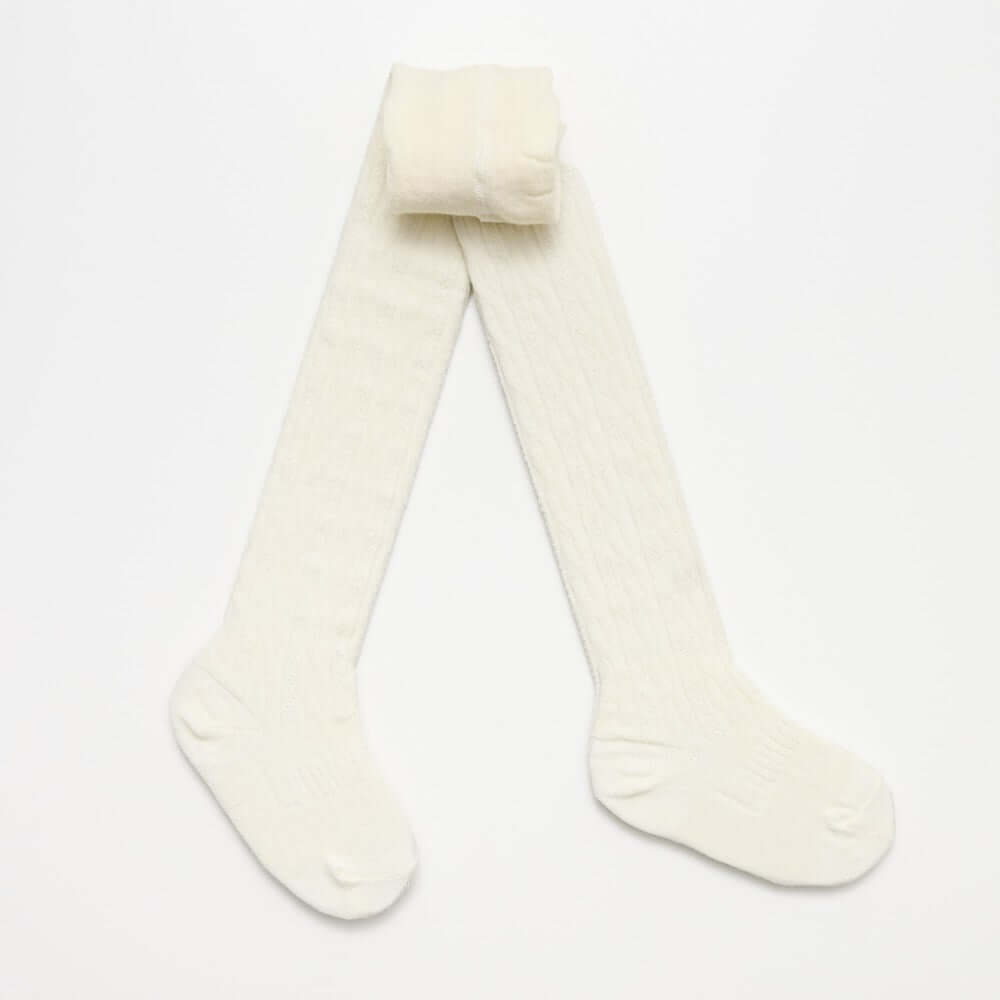 Merino Wool Cable Tights BABY CHILD Natural