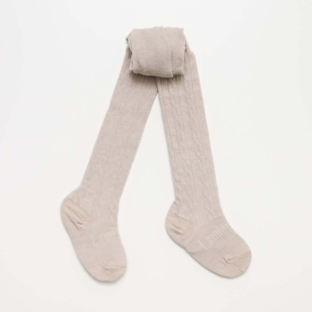 Merino Wool Cable Tights BABY CHILD Oatmeal