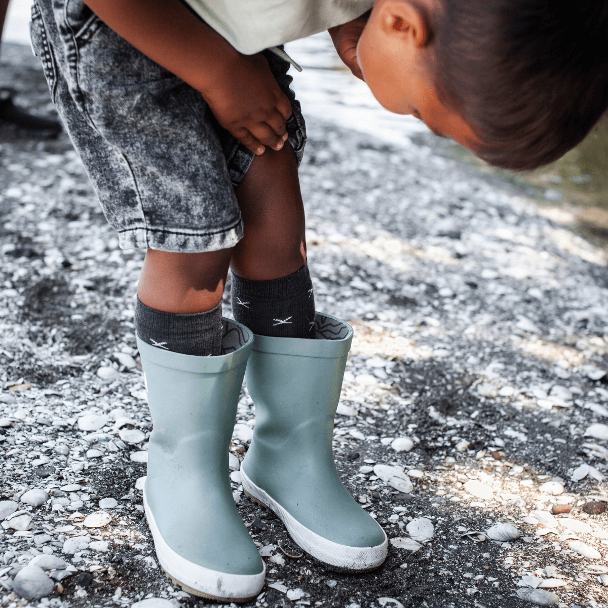 merino wool child socks grey nz aus knee-high