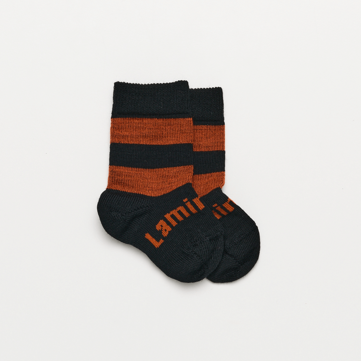 merino wool baby socks black and rust